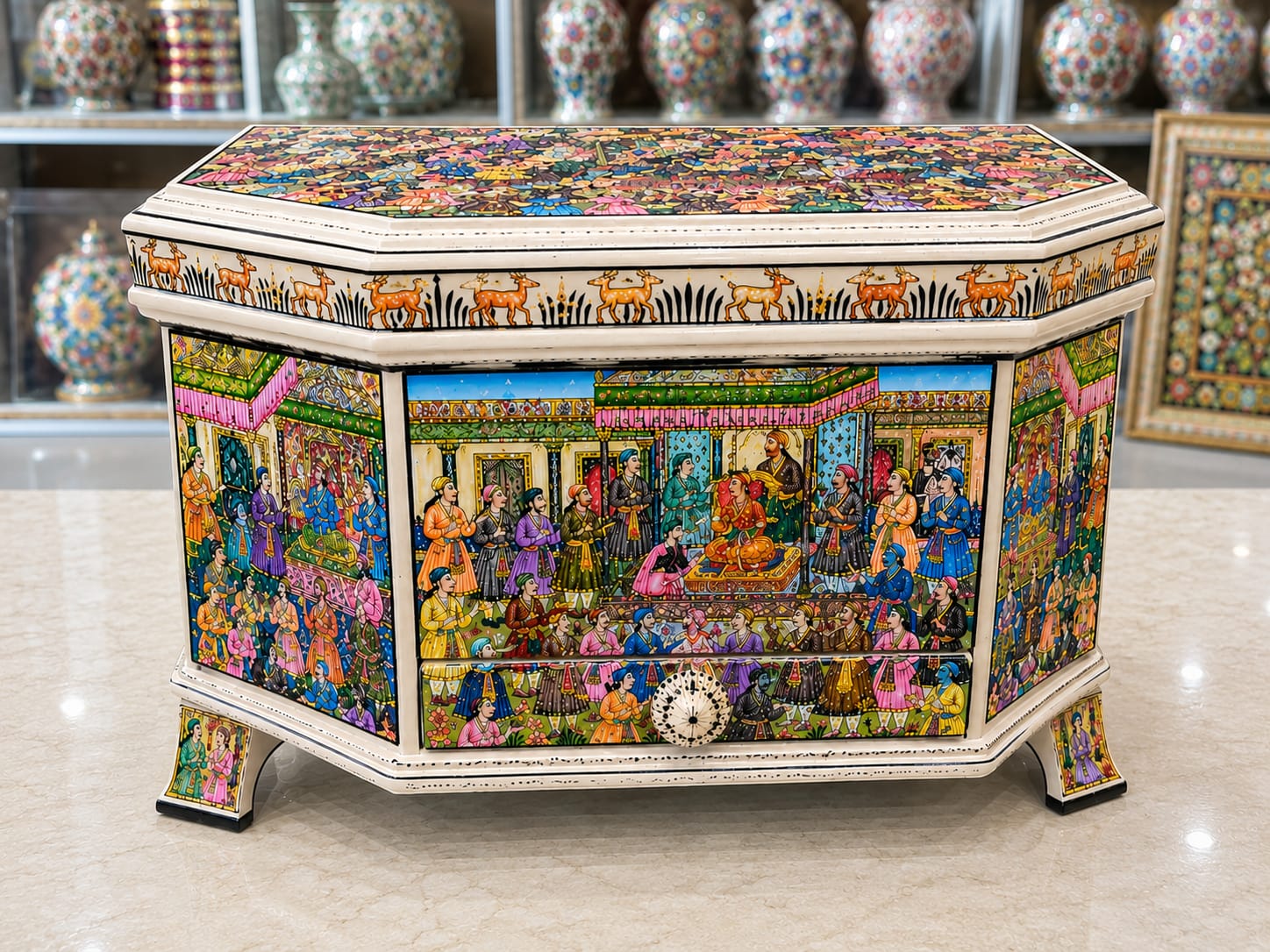 Handmade Paper Mache Jewelry Box, Paper Mache Treasure Box